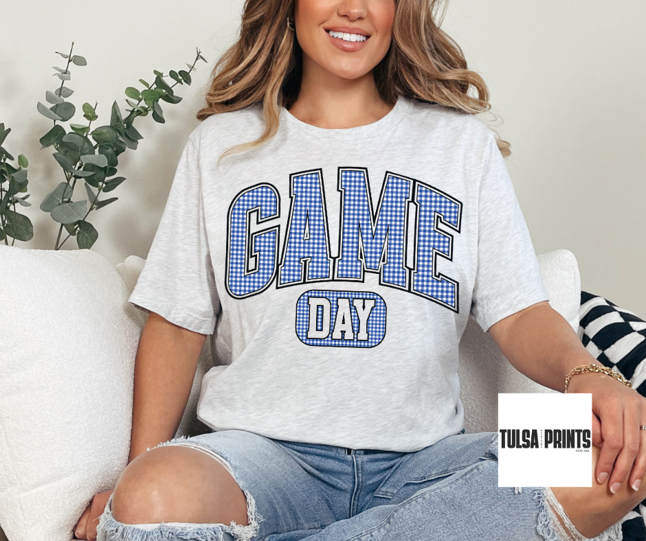 DTF GINGHAM BLUE GAMEDAY TRANSFER