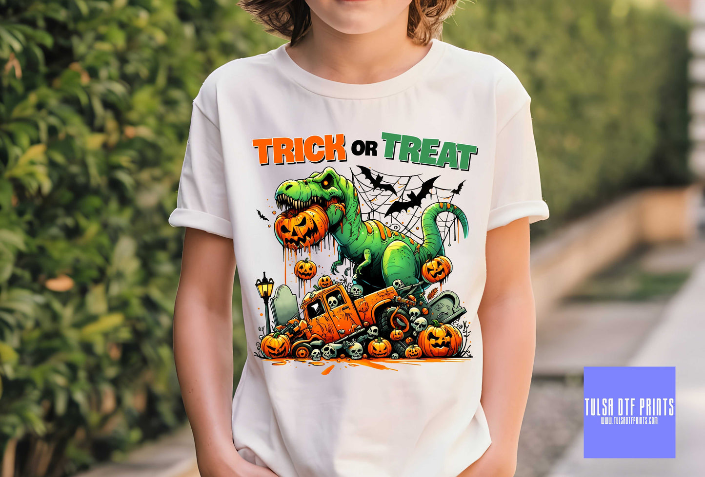 DTF TRICK OR TREAT DINO TRANSFER