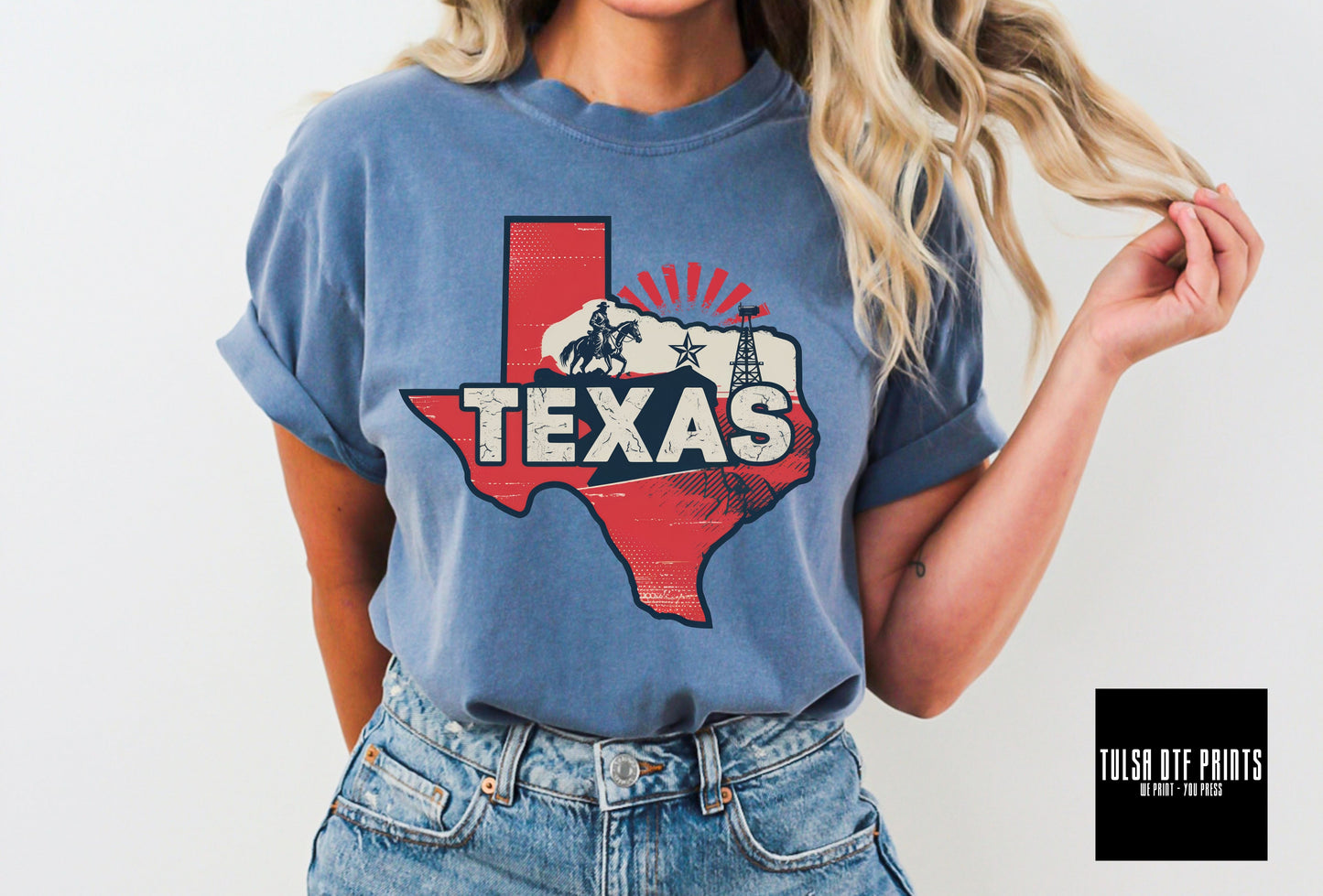 DTF TEXAS RETRO TRAVEL STATE TRANSFER