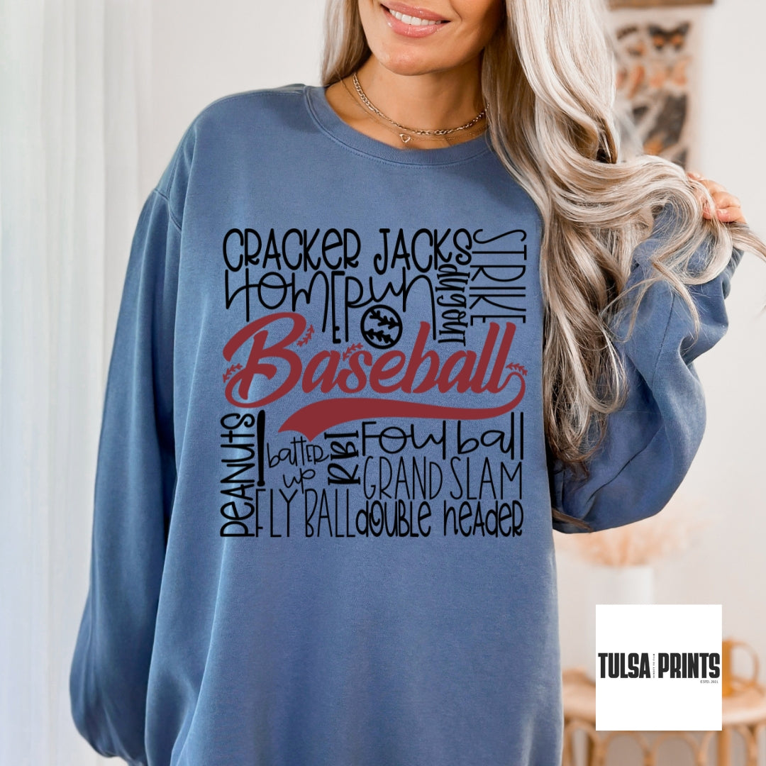 DTF BASEBALL DOODLE TEXTS TRANSFER