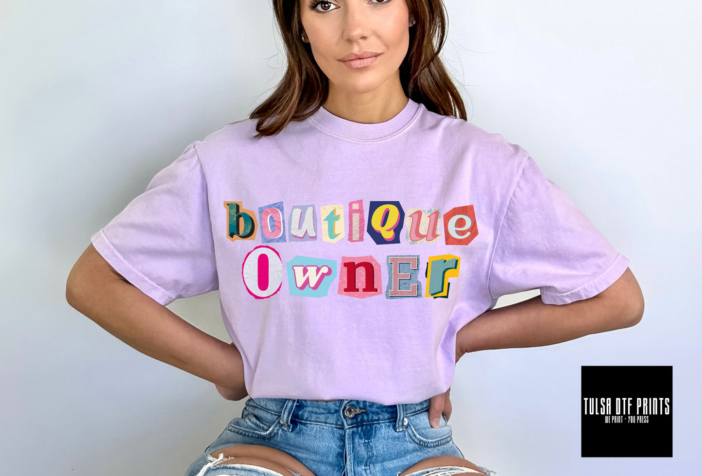 DTF BOUTIQUE OWNER CUTOUT LETTERS TRANSFER