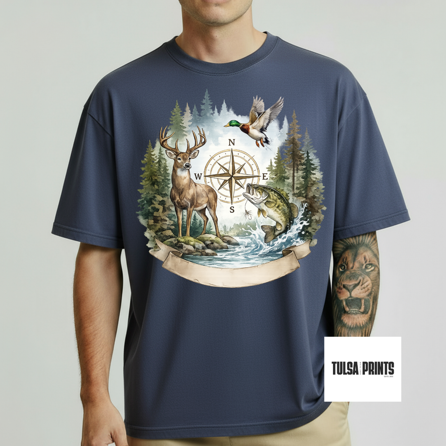 DTF HUNTING & FISHING COMPASS TRANSFER