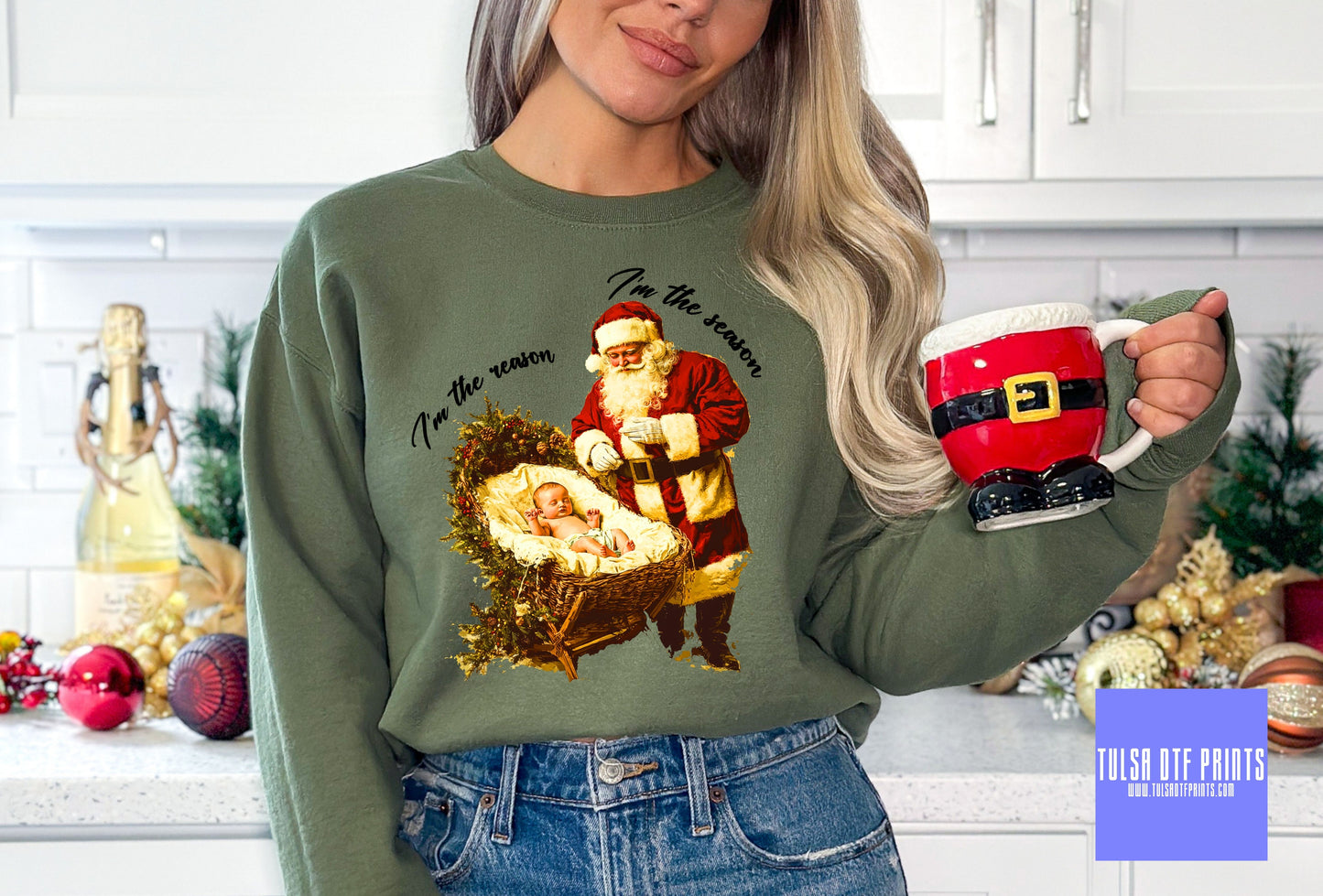 DTF I'M THE REASON SANTA & BABY JESUS TRANSFER