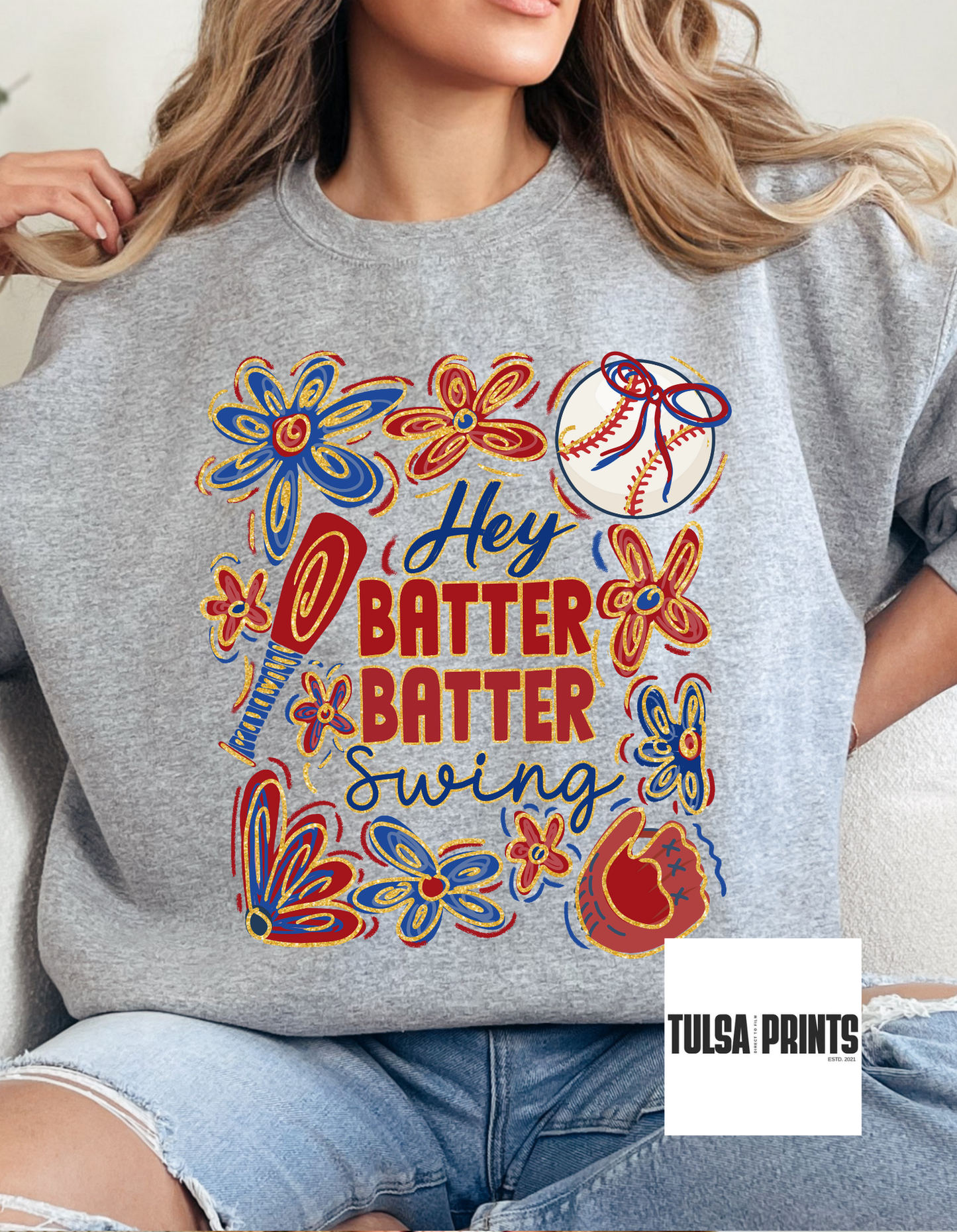 DTF BATTER SWING GOLD FOIL TRANSFER