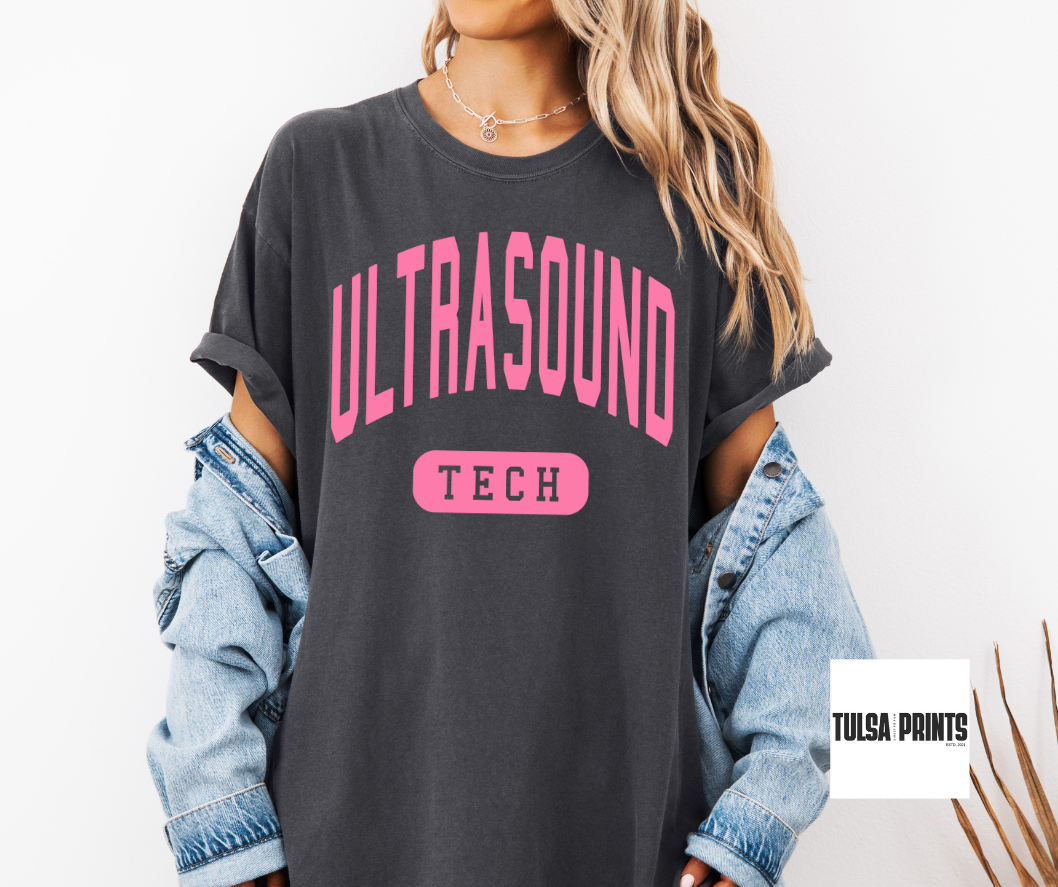 DTF ULTRASOUND TECH PINK TRANSFER