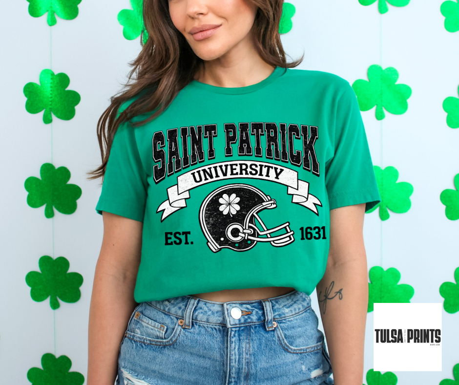 DTF VINTAGE ST. PATTIES UNIVERSITY TRANSFER (2 COLORS AVAIL.)