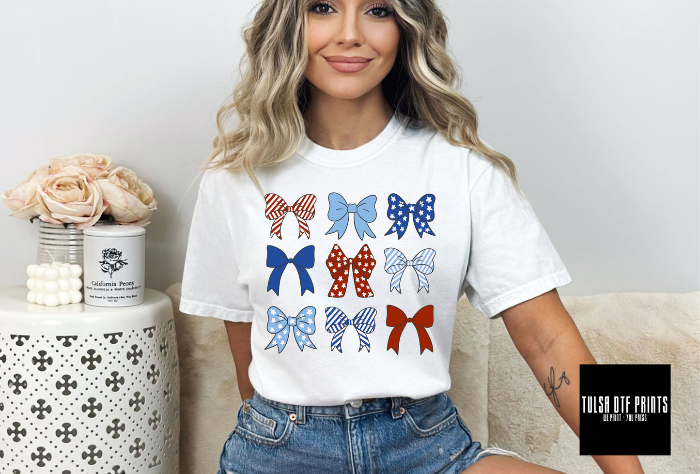 DTF FOURTH OF JULY BOWS & RIBBONS TRANSFER