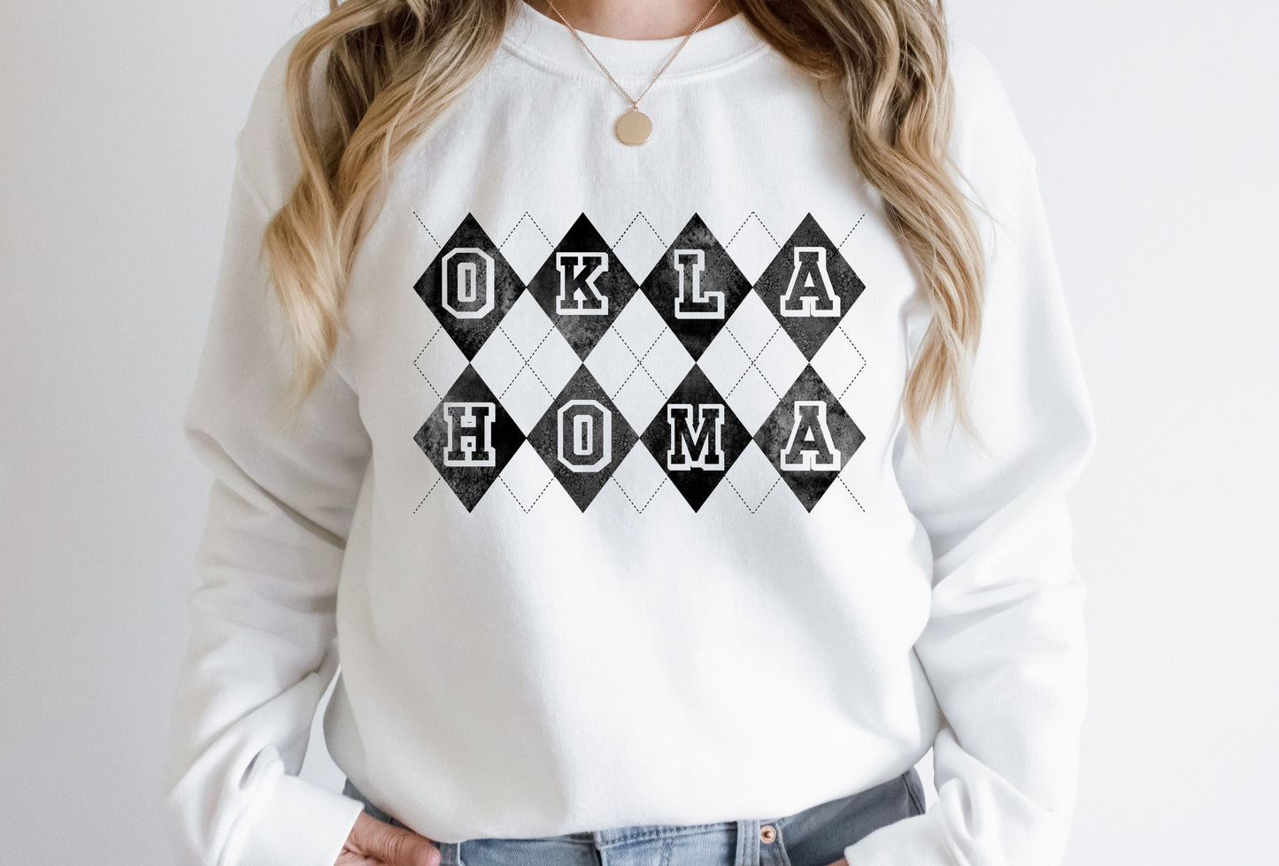 DTF OKLAHOMA BLACK ARGYLE DESIGN TRANSFER