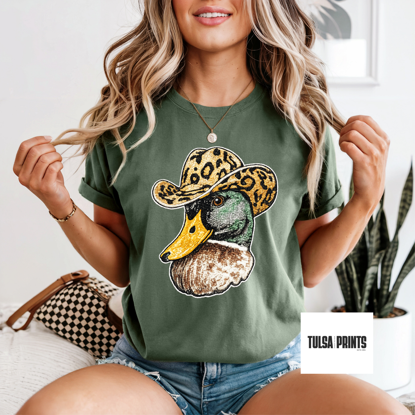 DTF FAUX PATCH WESTERN DUCK TRANSFER