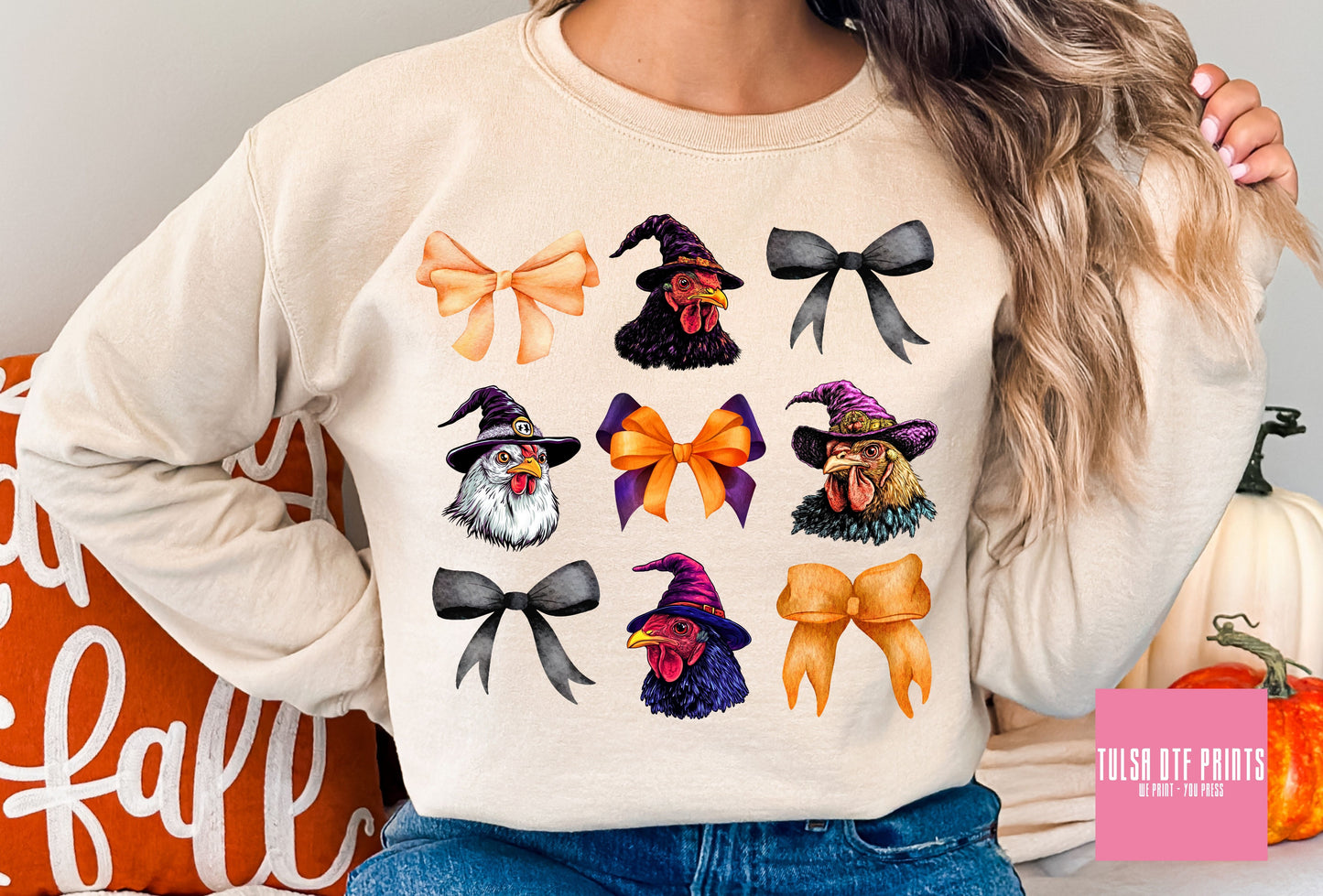 DTF WITCHY CHICKEN & BOWS TRANSFER