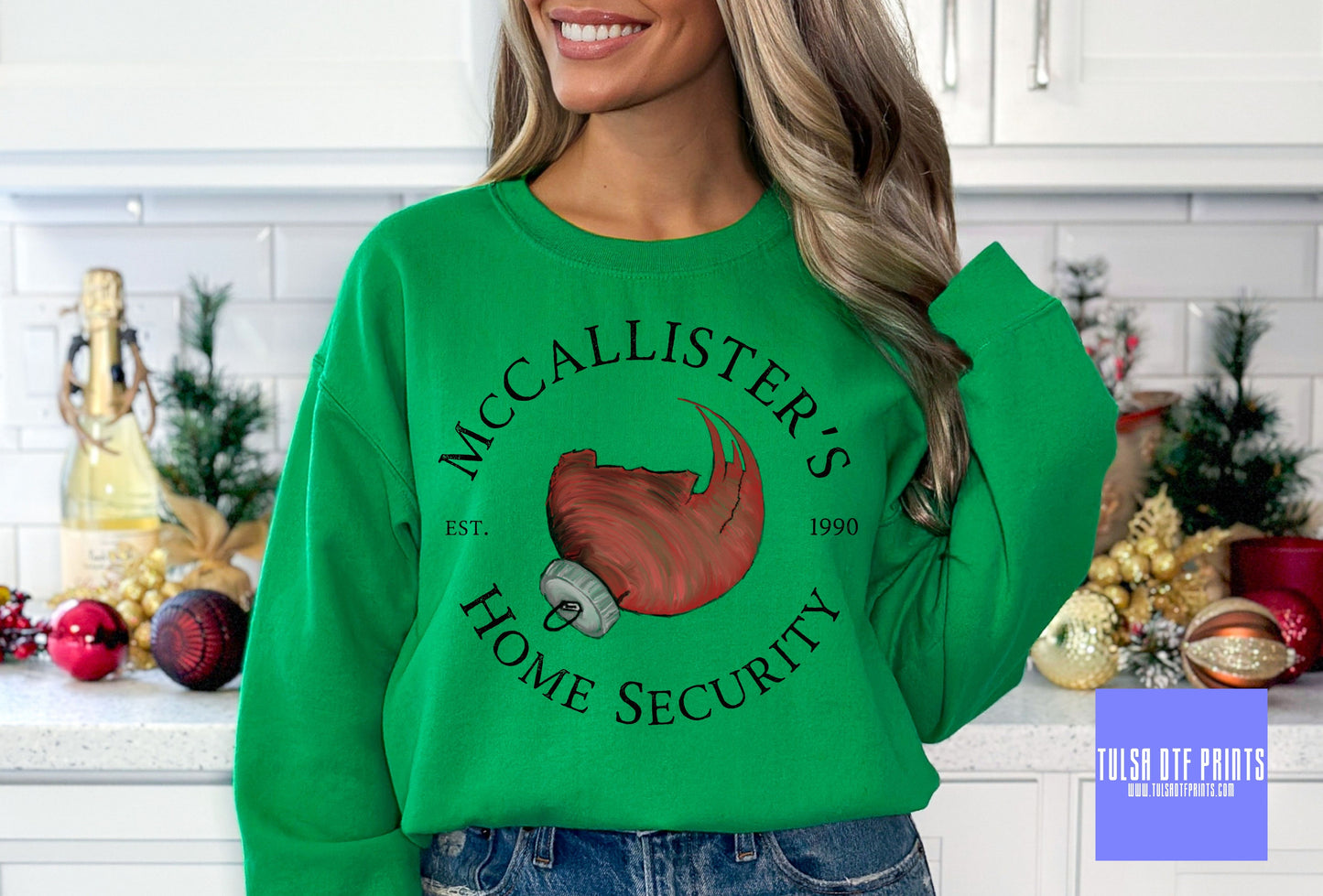 DTF MCCALLISTER'S HOME SECURITY CHRISTMAS ORNAMENT TRANSFER