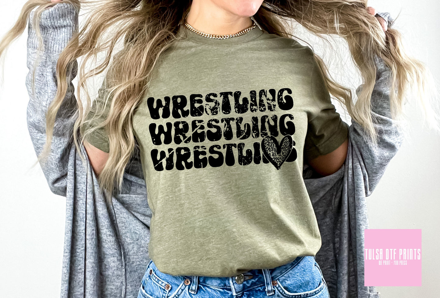 DTF WRESTLING STACKED GROOVY TEXT TRANSFER