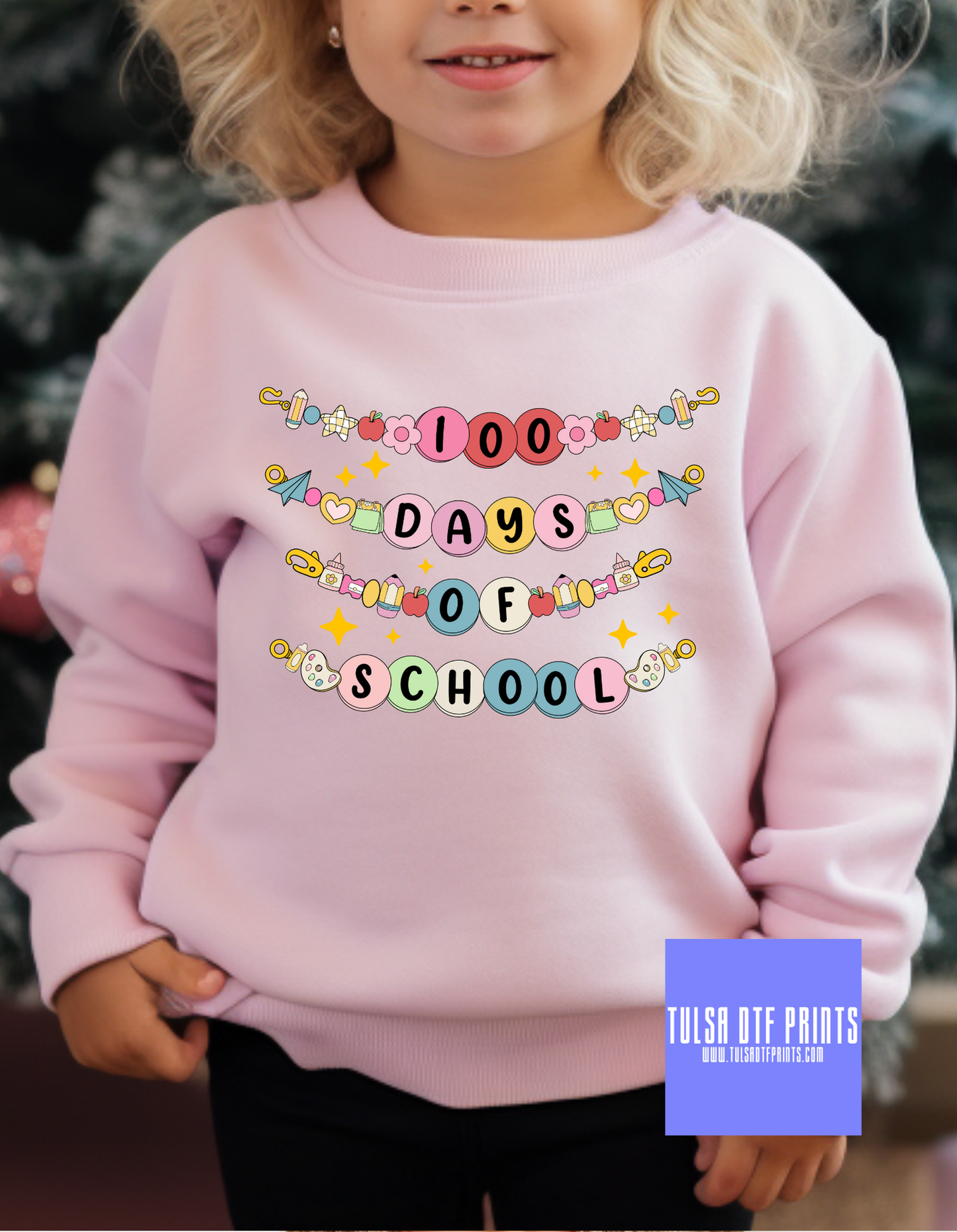 DTF 100 DAYS OF SCHOOL CHARM BRACELET TRANSFER