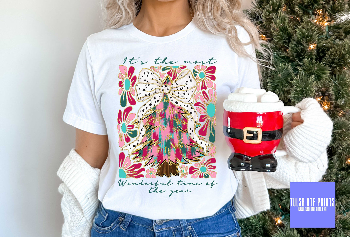DTF IT'S THE MOST WONDERFUL TIME OF THE YEAR BRUSH STROKES TRANSFER