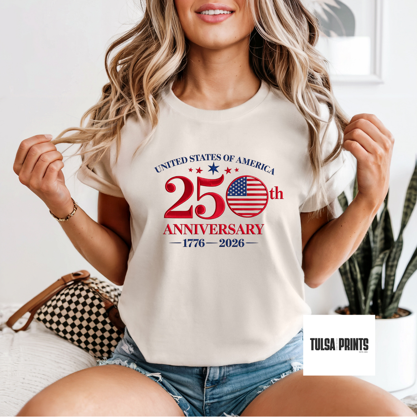 DTF EMBROIDERED 250TH ANNIVERSARY TRANSFER