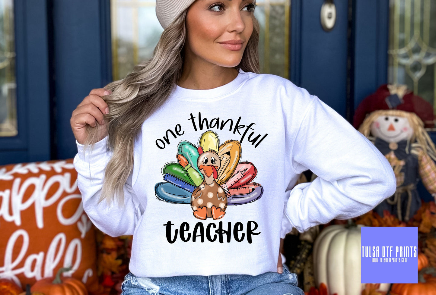 DTF ONE THANKFUL TURKEY TEACHER TRANSFER