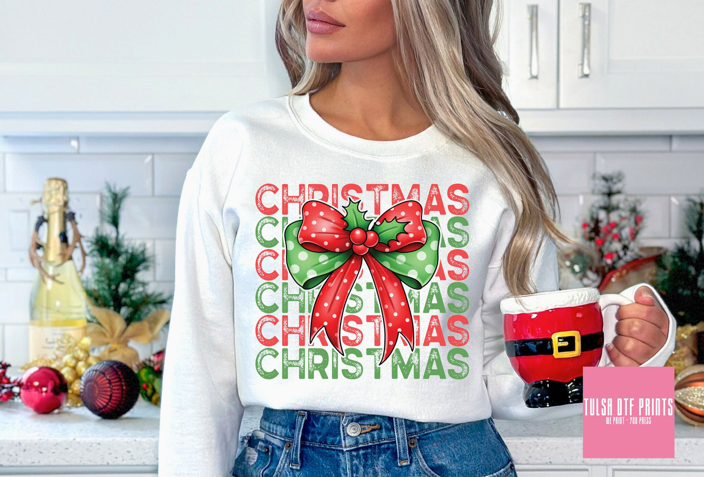 DTF CHRISTMAS MISTLETOE COQUETTE (2 COLORS AVAIL.) TRANSFER
