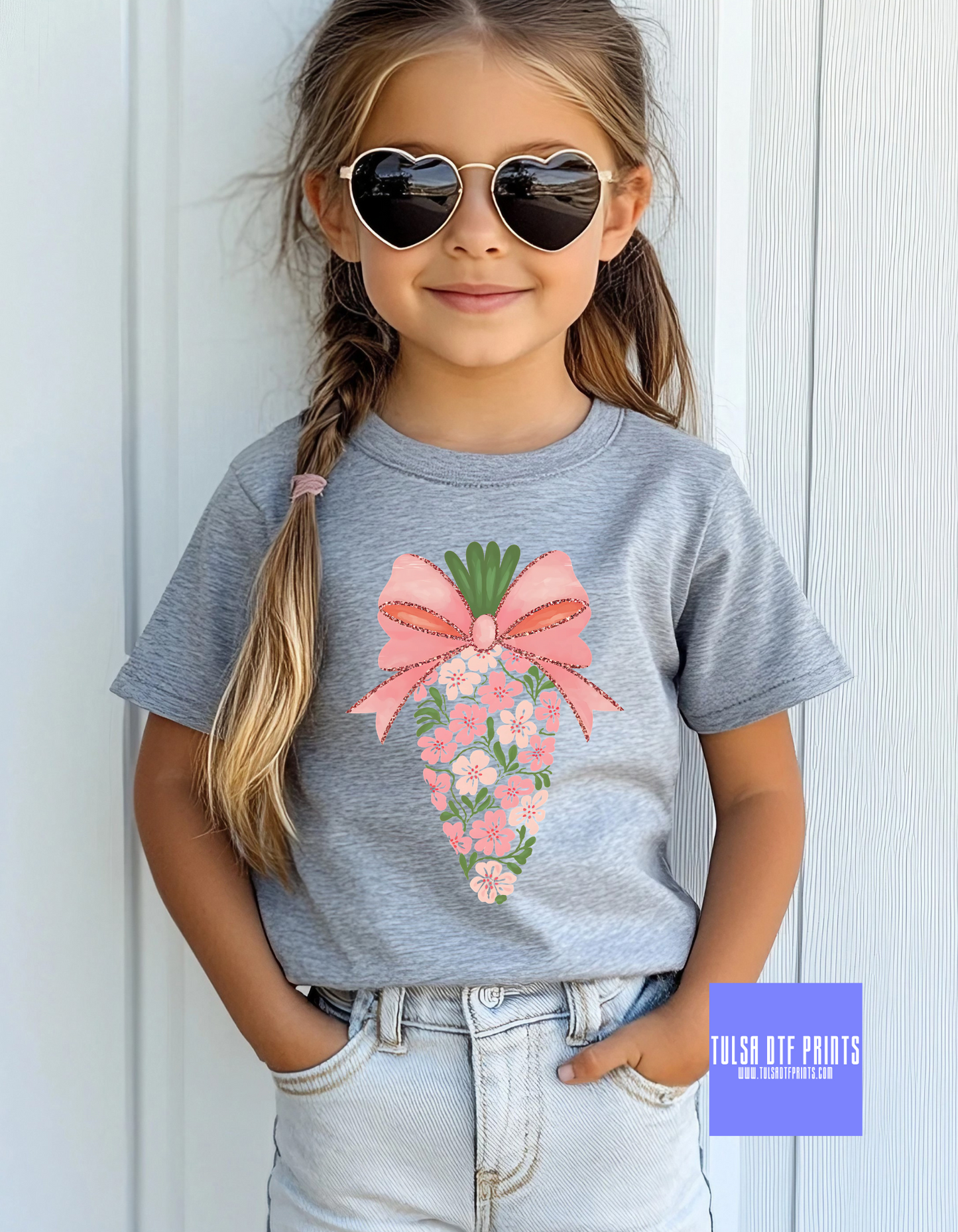 DTF FLORAL CARROT EASTER COQUETTE TRANSFER