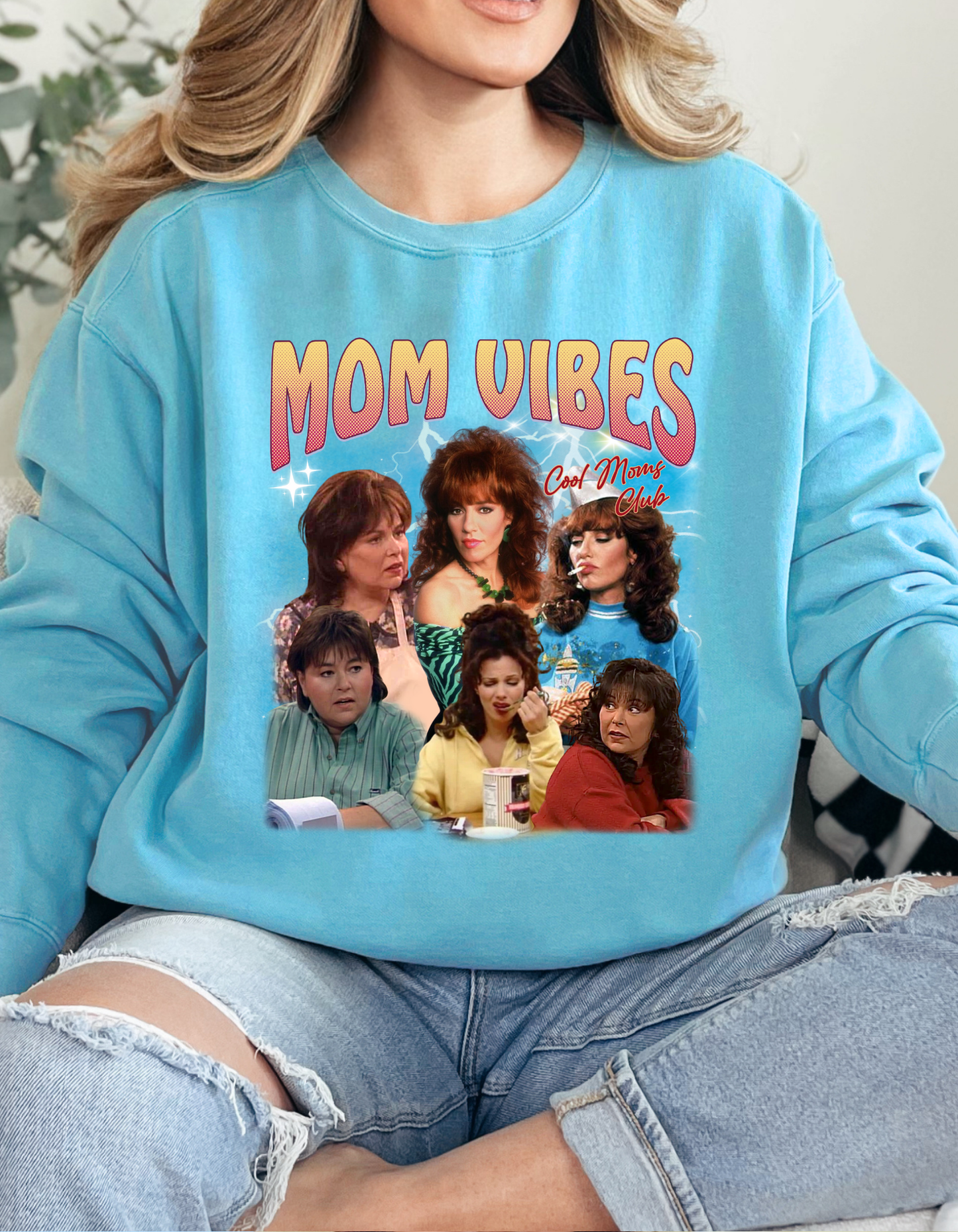 DTF COOL MOM VIBES VINTAGE COLLAGE TRANSFER