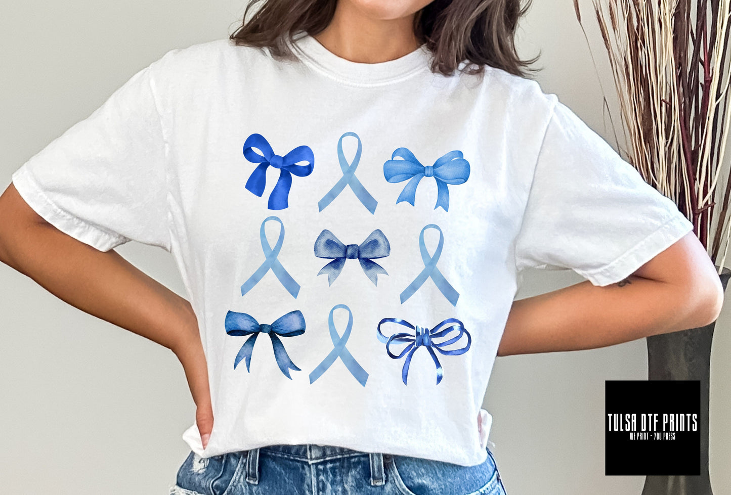 DTF AUTISM AWARENESS BLUE RIBBONS TRANSFER