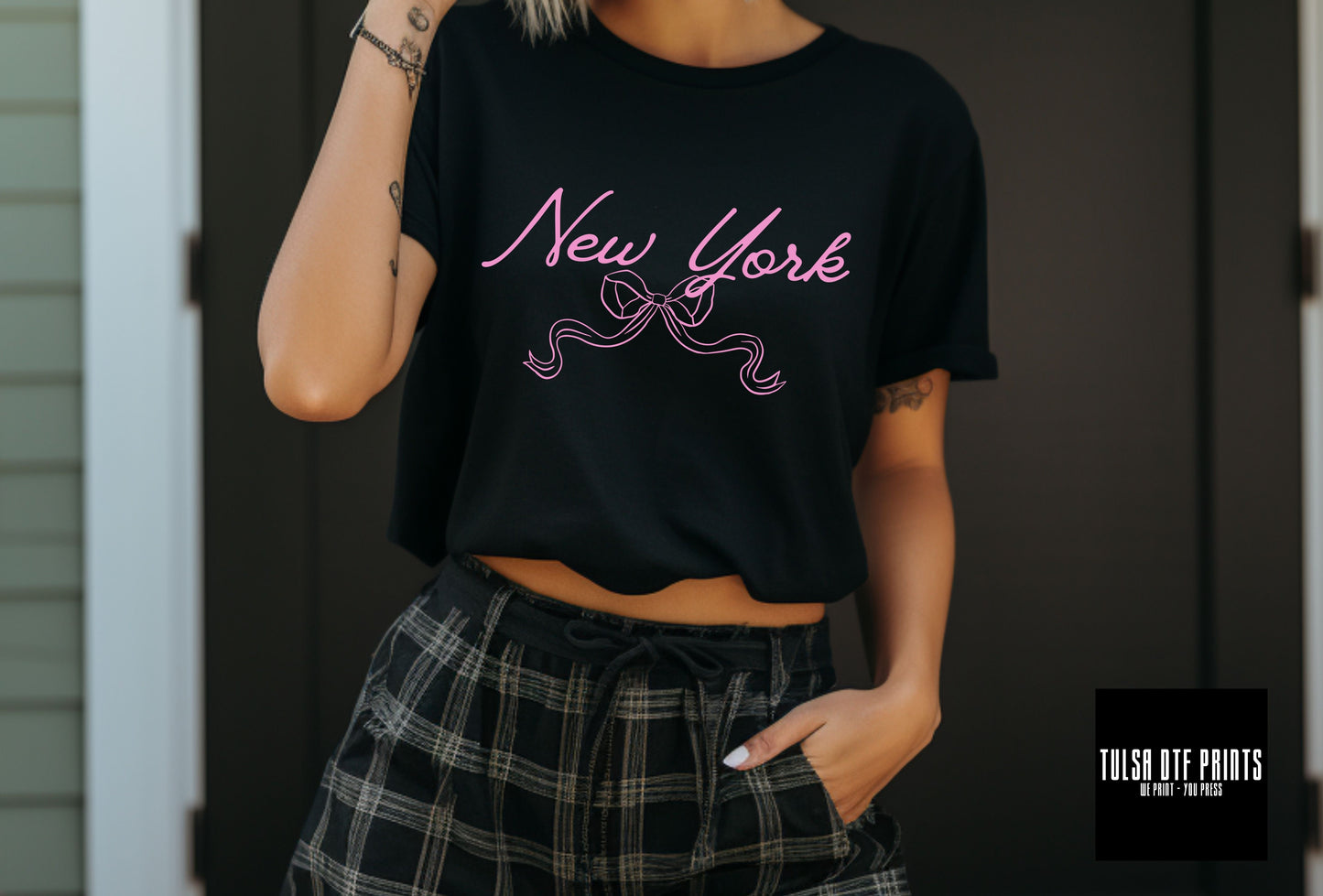 DTF COQUETTE NEW YORK BOW TRANSFER