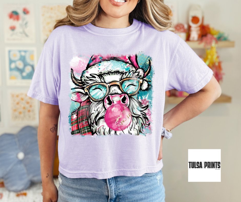 DTF FESTIVE SANTA COW TRANSFER