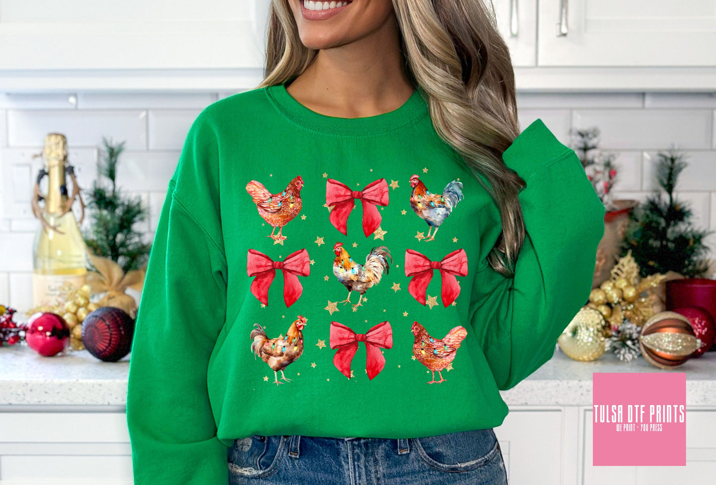 DTF CHRISTMAS CHICKEN COQUETTE TRANSFER