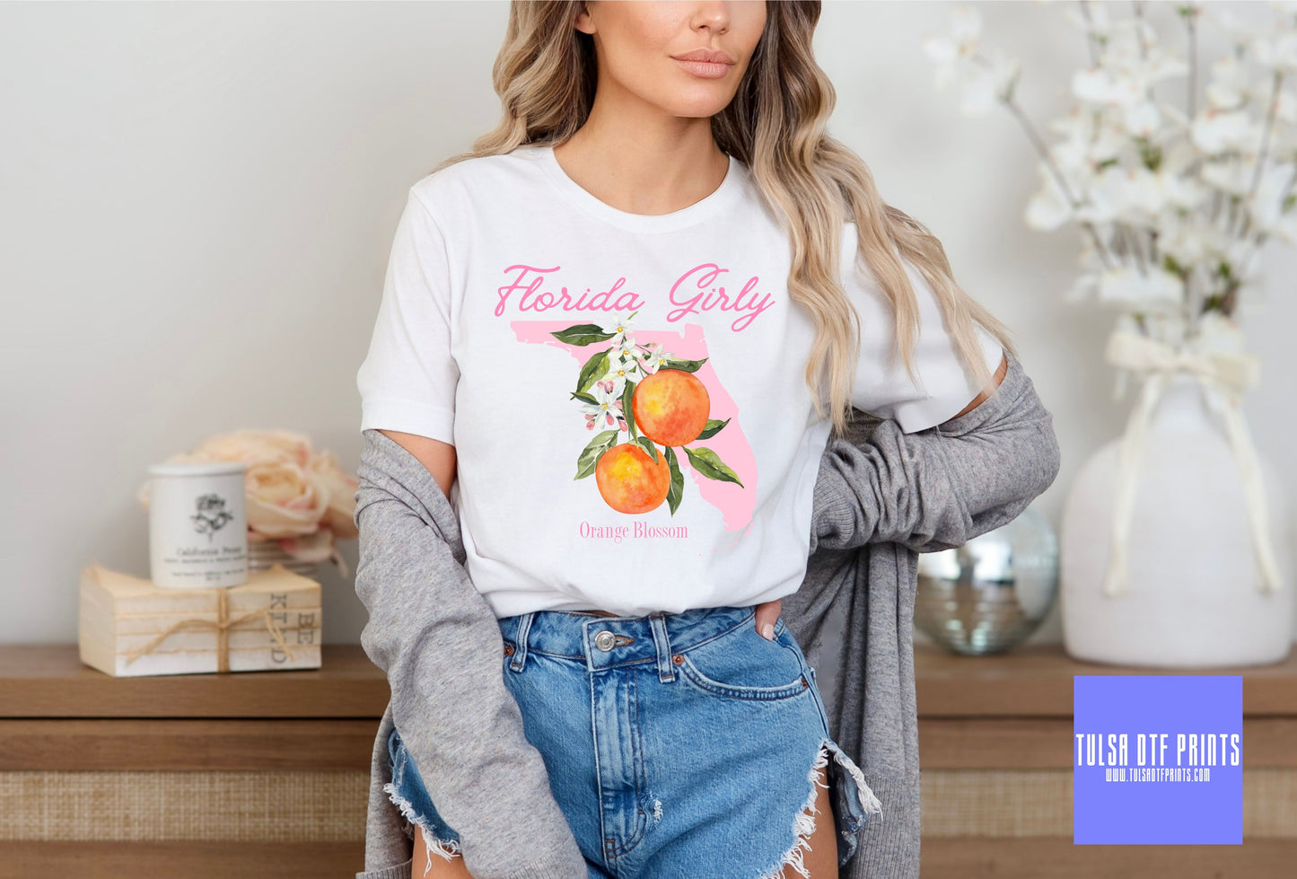 DTF FLORIDA GIRLY ORANGE BLOSSOM TRANSFER