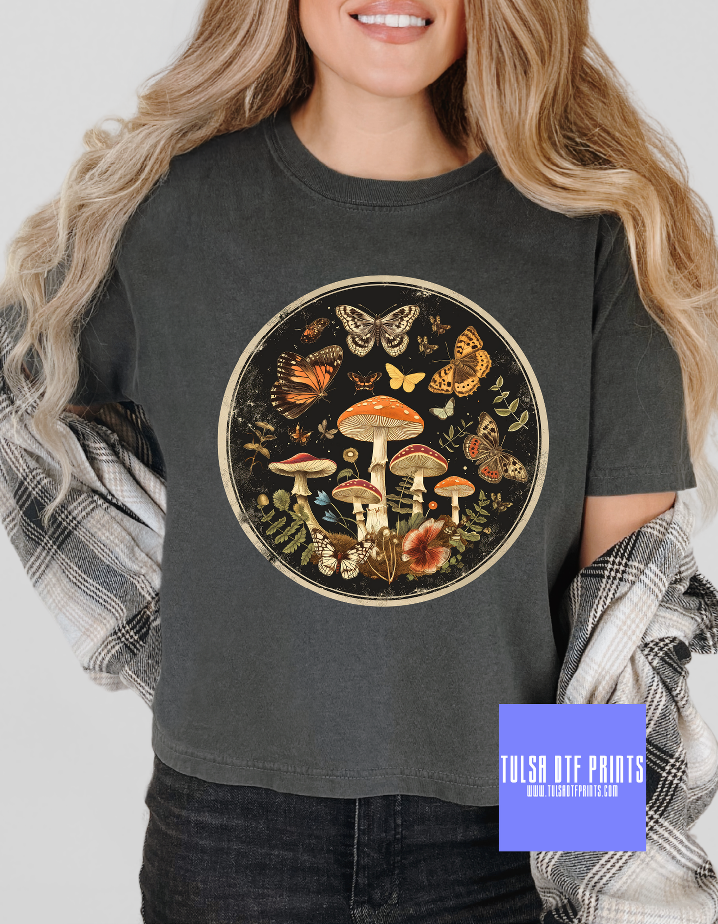 DTF BUTTERFLY MUSHROOM TRANSFER