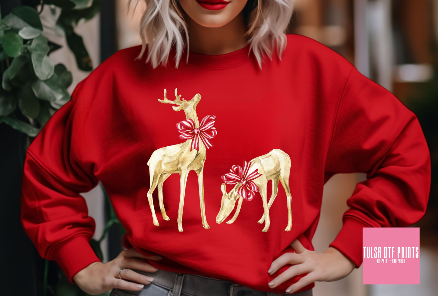 DTF CHRISTMAS REINDEERS (2 STYLES AVAILABLE) TRANSFER