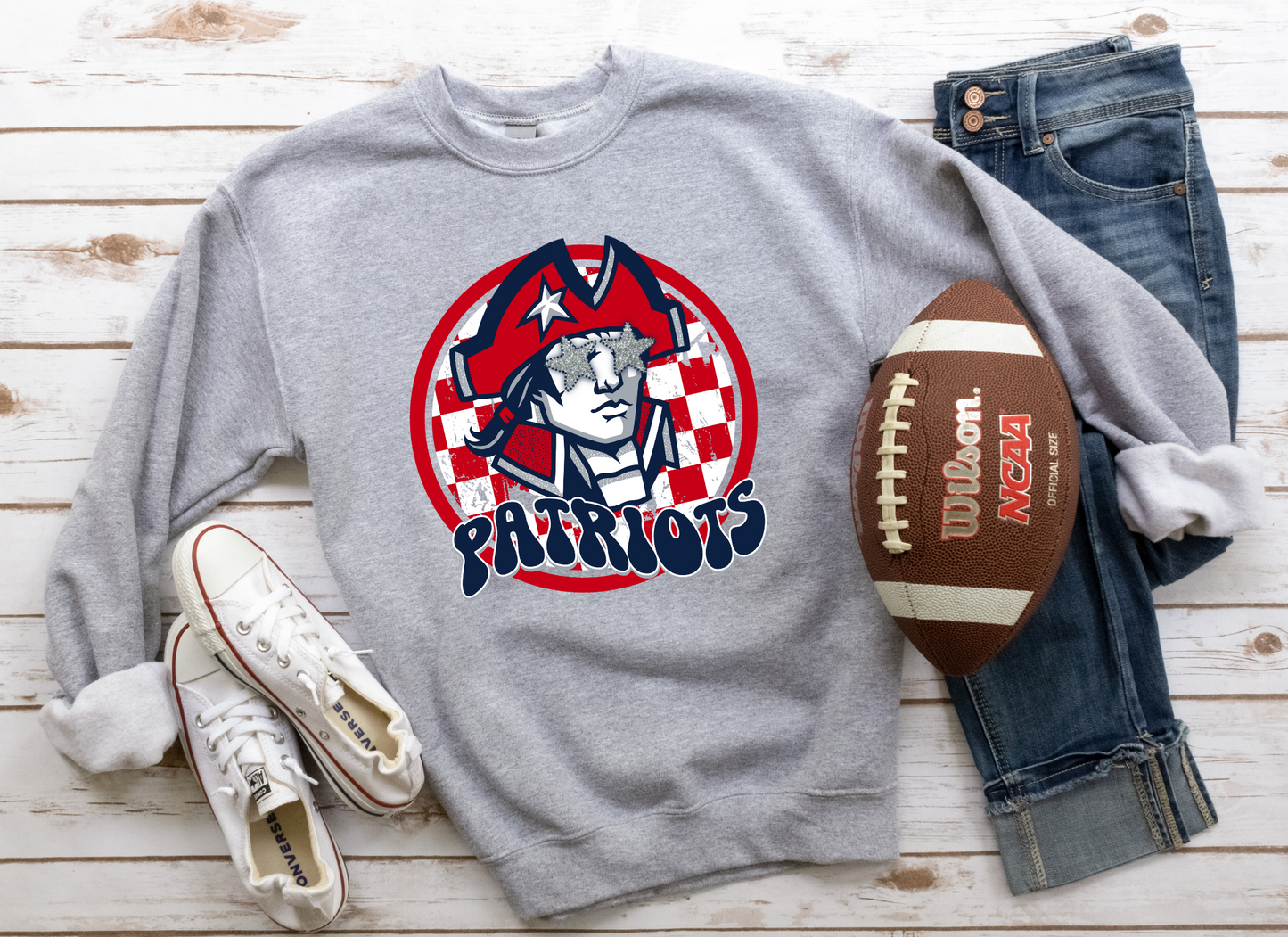 DTF PATRIOTS RED/NAVY PREPPY MASCOT TRANSFER
