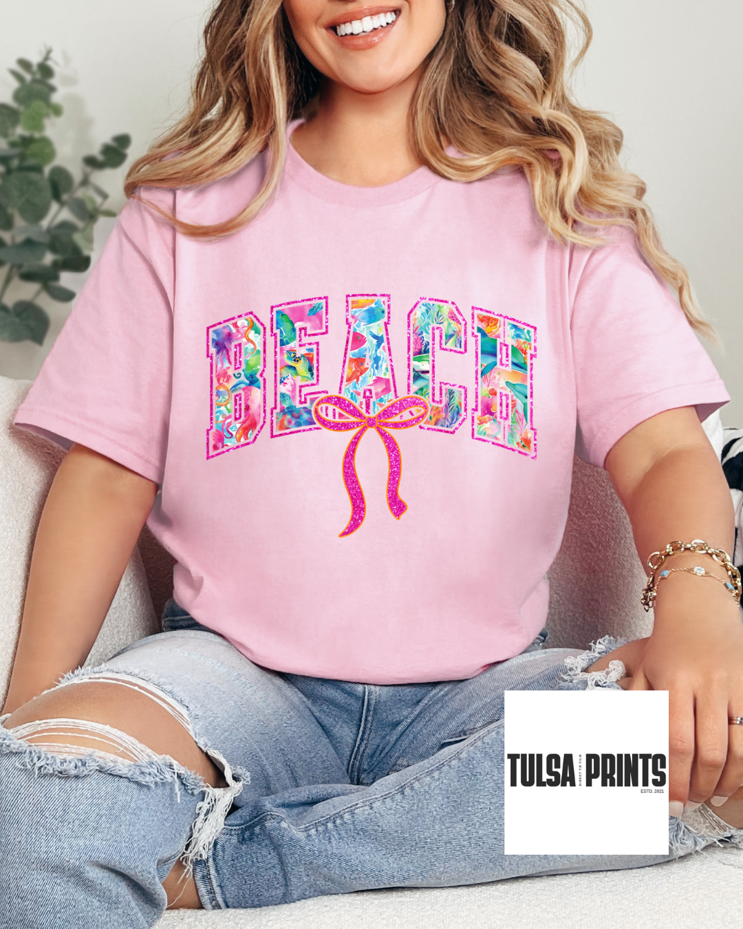 DTF PREPPY BEACH BOW TRANSFER