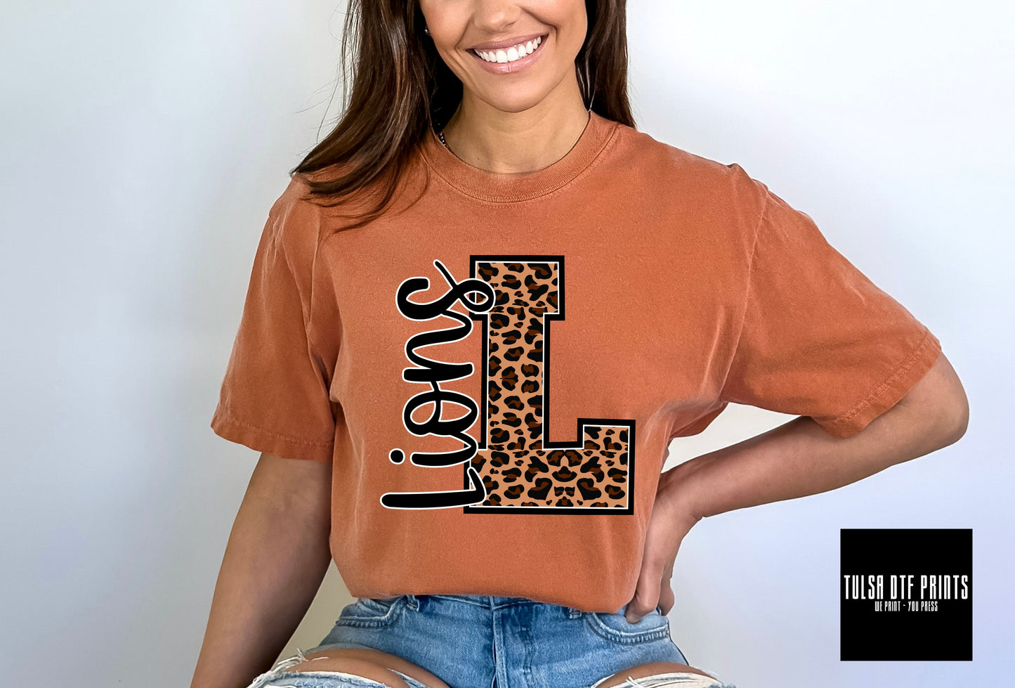 DTF LIONS LEOPARD PRINT MASCOT TRANSFER