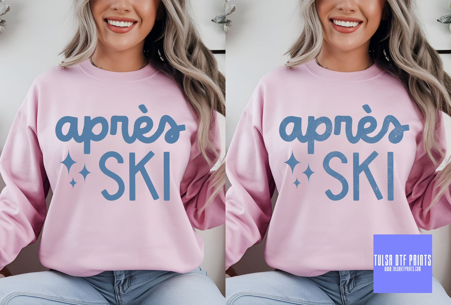 DTF APRES SKI BLUE TRANSFER