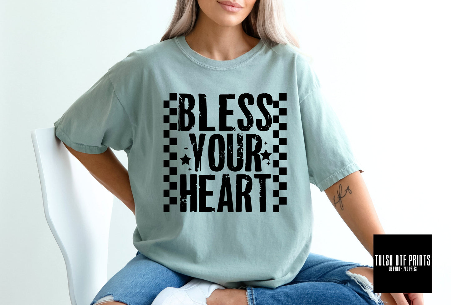 DTF BLESS YOUR HEART TRANSFER