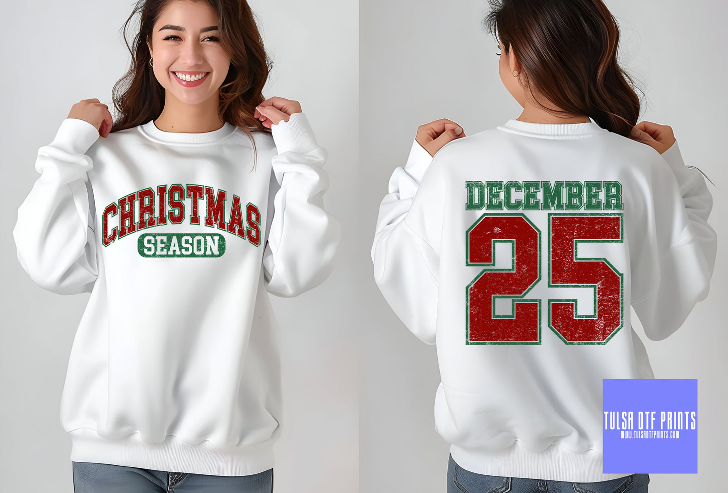 DTF CHRISTMAS SEASON DECEMBER 25 FAUX GLITTLER TRANSFER