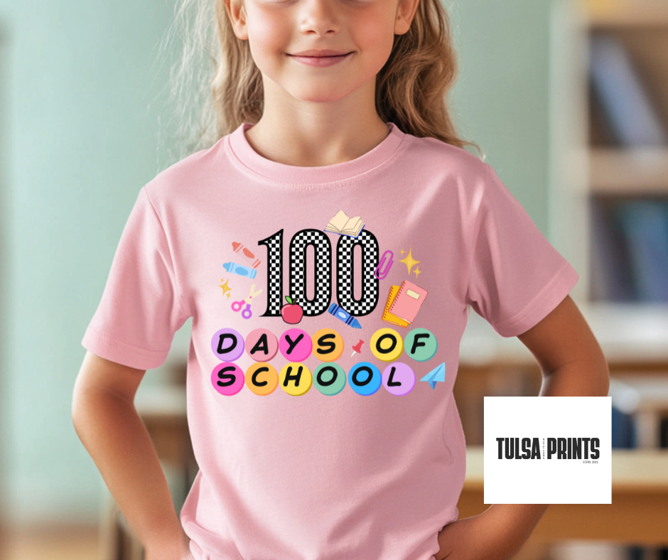 DTF 100 DAYS OF SCHOOL TEACHER CLIPART TRANSFER