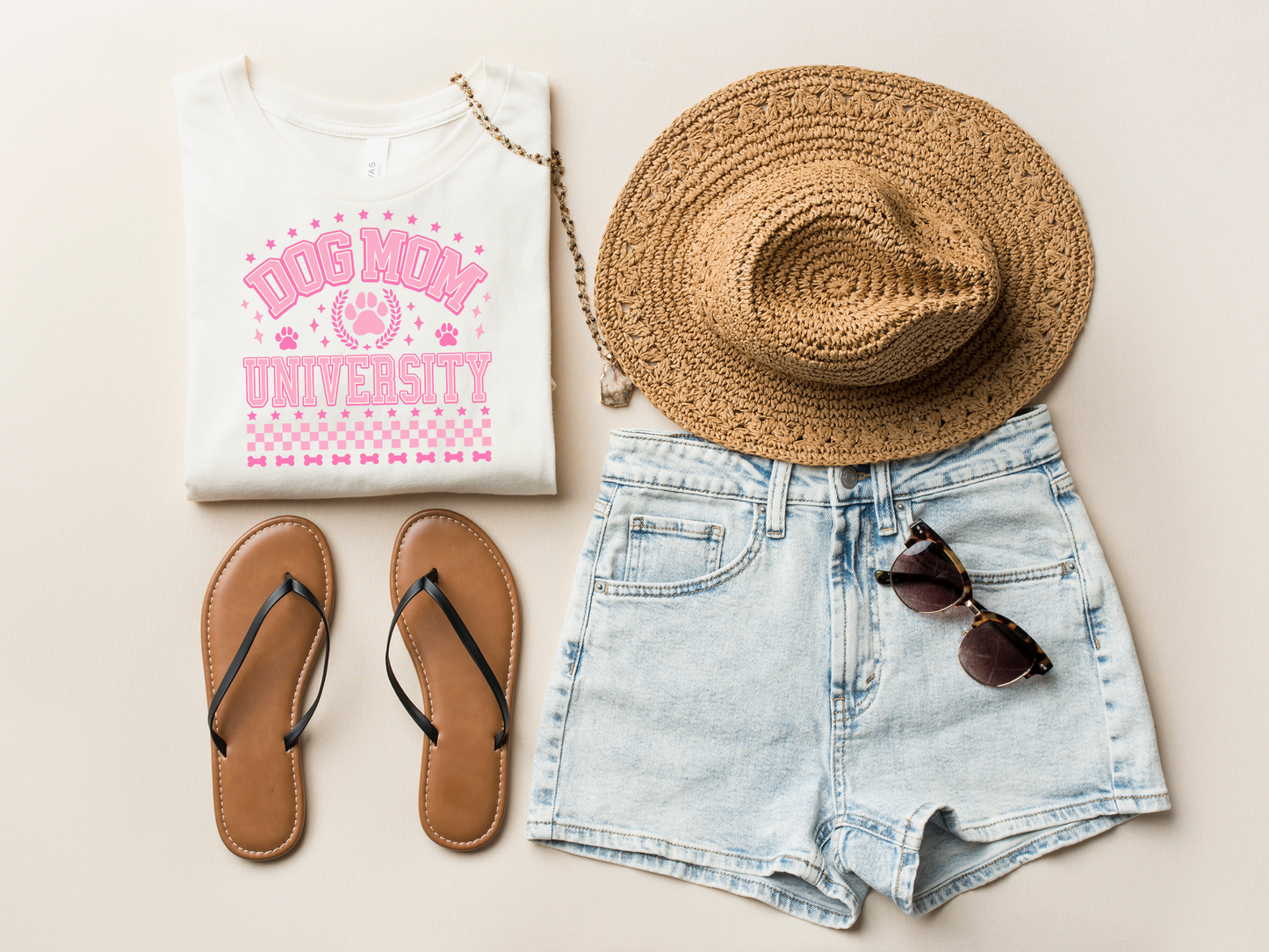 DTF DOG MOM UNIVERSITY PINK PRINT TRANSFER