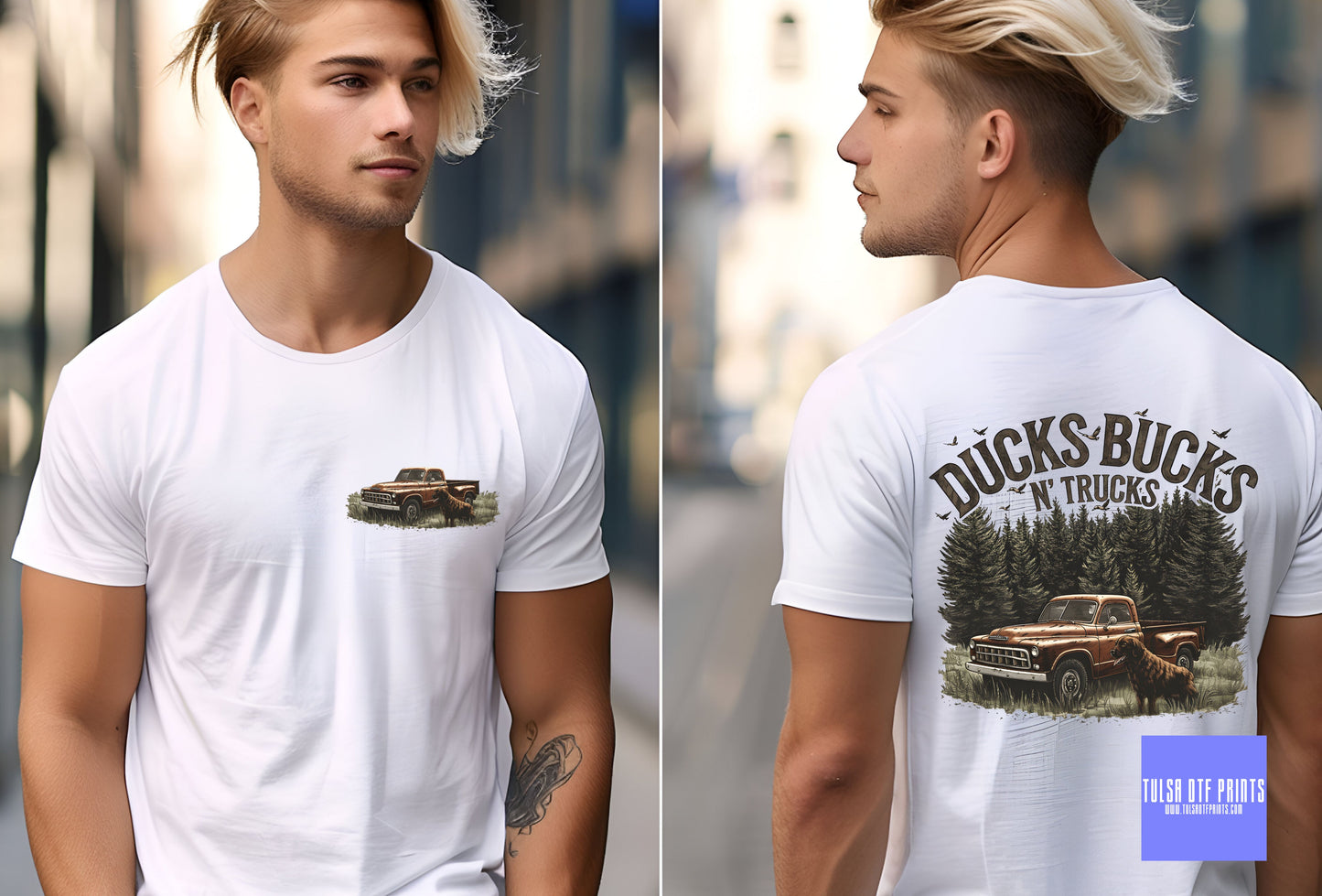 DTF DUCKS BUCKS & TRUCKS W/ POCKET TRANSFER