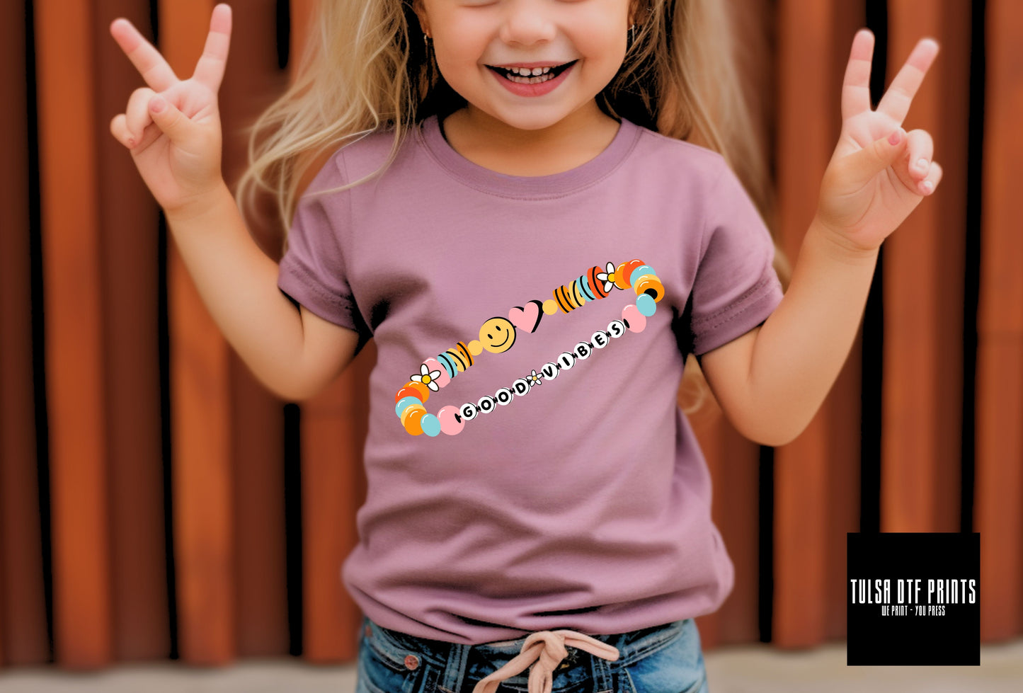 DTF GOOD VIBES FRIENDSHIP BRACELET TRANSFER