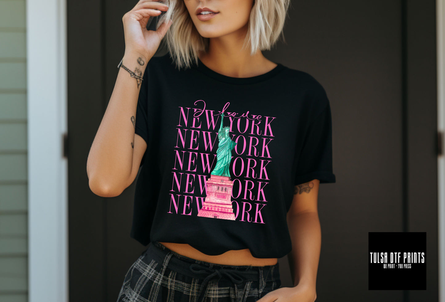 DTF I LOVE NEW YORK STACKED TEXT TRANSFER