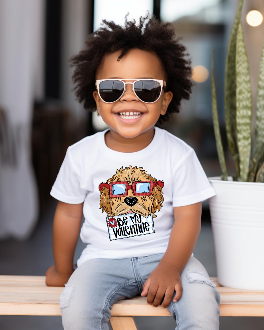 DTF BE MY VALENTINE GOLDENDOODLE BOY TRANSFER