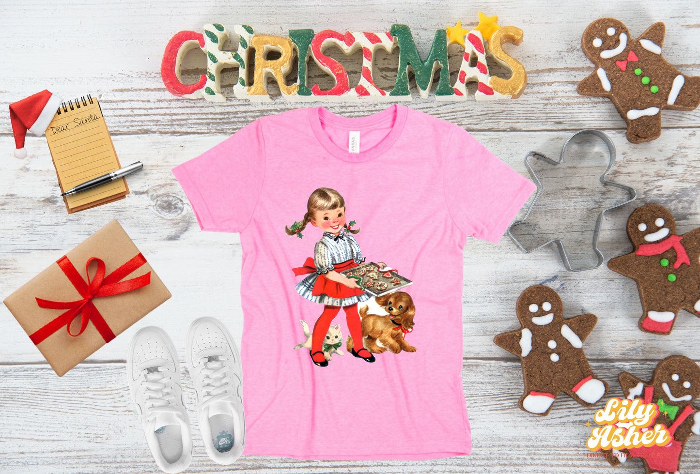 DTF LITTLE GIRL CHRISTMAS COOKIES TRANSFER