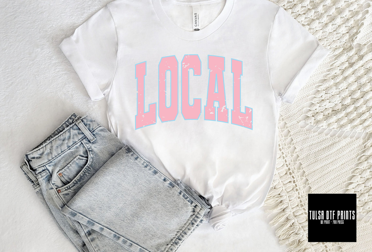 DTF LOCAL RETRO TEXT PASTEL TRANSFER
