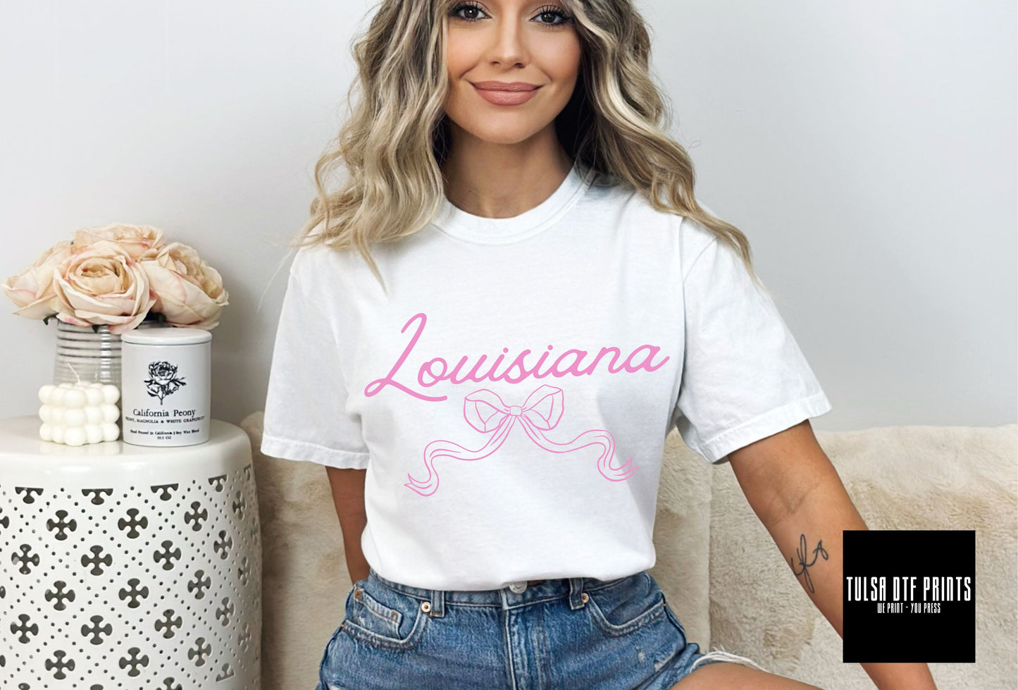DTF COQUETTE LOUISIANA BOW TRANSFER