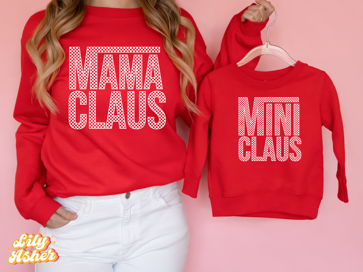 DTF MAMA CLAUS WHITE OUTLINE TRANSFER