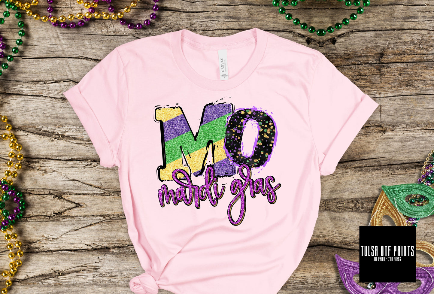 DTF MISSOURI MARDI GRAS FAUX GLITTER TRANSFER
