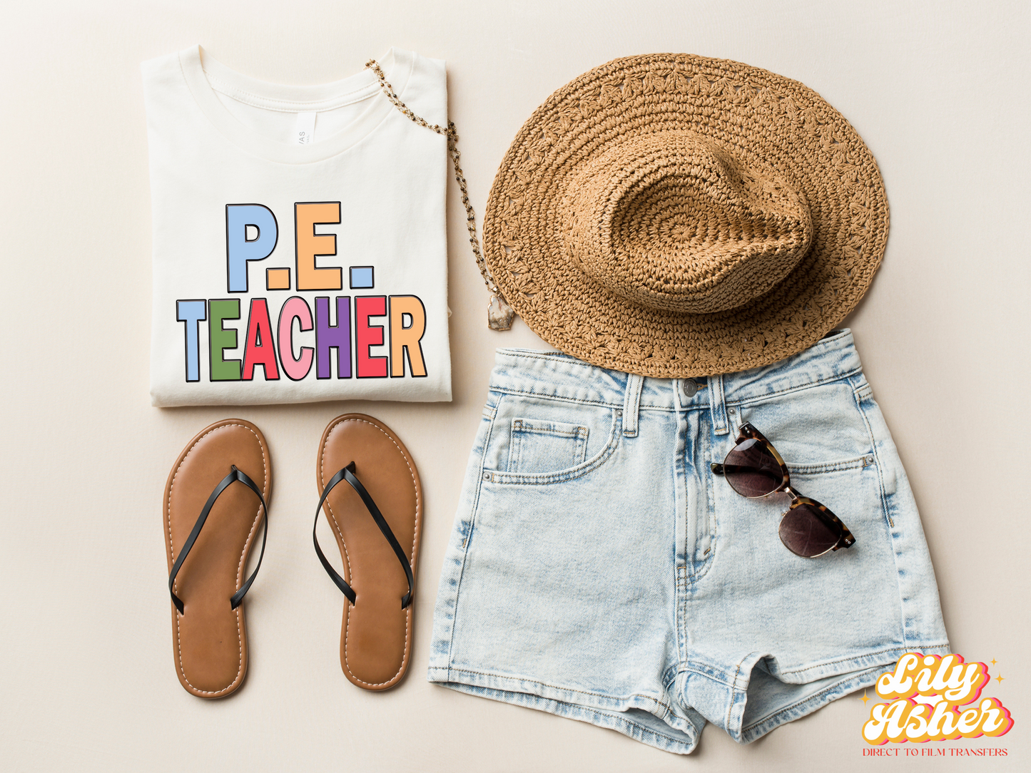 DTF P.E TEACHER COLORFUL TRANSFER