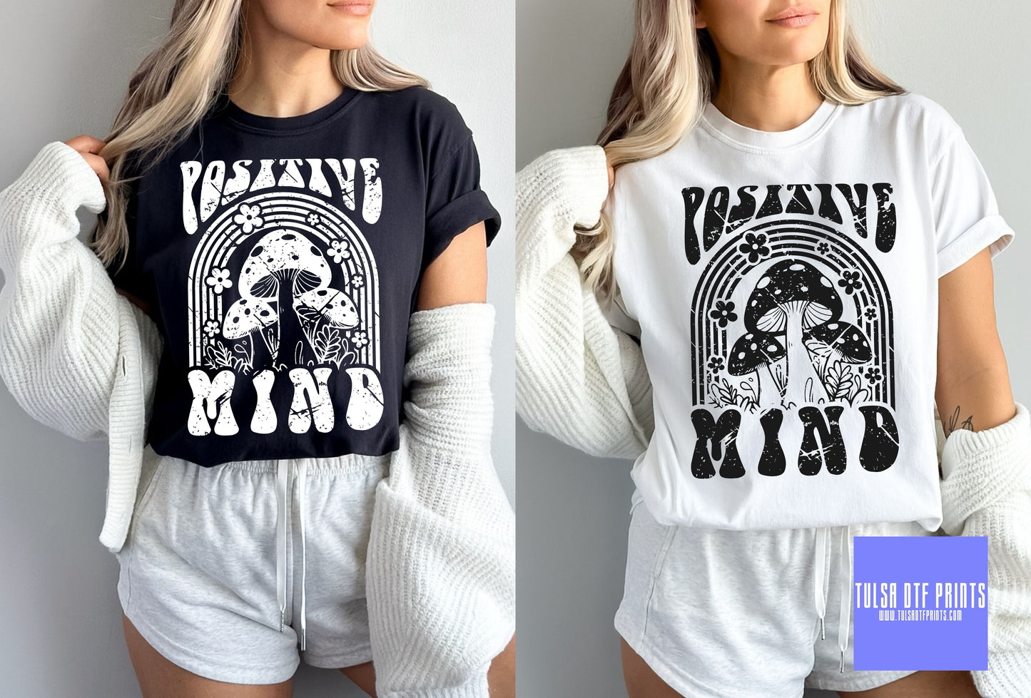 DTF POSITIVE MIND DISTRESSED (2 COLORS AVAIL.) TRANSFER