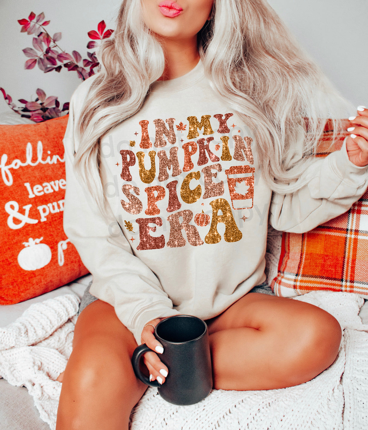 DTF PUMPKIN SPICE ERA FAUX SEQUIN TRANSFER